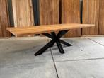 Oud teak tafel industriieel  matrix of U - poot 260cm B keus, Huis en Inrichting, Tafels | Eettafels, Ophalen, 50 tot 100 cm, Vijf personen of meer