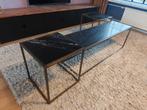 Salontafel staal + marmer, Ophalen, Gebruikt, 50 tot 100 cm, 100 tot 150 cm