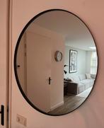 Ronde spiegel 80 cm met zwarte metalen rand als nieuw, Ophalen, Rond, Zo goed als nieuw, 75 tot 100 cm
