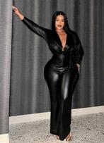 Nieuwe sexy leatherlook jumpsuit maat 52(eu) zwart, Ophalen of Verzenden, Nieuw, Maat 46/48 (XL) of groter, Zwart