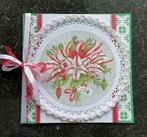 Nr 52 Kerst wenskaart met haakwerk Amaryllis, Hobby en Vrije tijd, Kaarten | Zelfgemaakt, Ophalen of Verzenden, Nieuw, Kerst