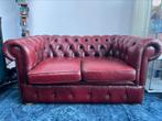 Originele oxbloodrode CHESTERFIELD BANK, Ophalen, Zo goed als nieuw, Tweepersoons, Rechte bank