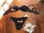 La Perla donkerblauw en oranje setje 75 / S/M, La Perla, Ophalen of Verzenden, Blauw, Setje