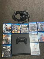 PS4 met 1 controller en 10 games defecte Disc drive, Ophalen, Met 1 controller, Original, 500 GB