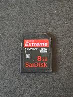 SanDisk Extreme 8GB SDHC geheugenkaart, 8 GB, Ophalen of Verzenden, Zo goed als nieuw, Fotocamera