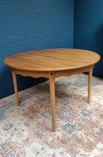Vintage Deense eiken ronde tafel, verlengbaar, jaren 60, Ophalen, Huis en Inrichting