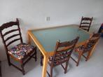 Taffel met stoelen, Huis en Inrichting, Tafels | Salontafels, Gebruikt, 50 tot 75 cm, 150 tot 200 cm, Rechthoekig