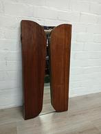 Vintage Rechthoekige Spiegel met Houten Details, Huis en Inrichting, Ophalen, Gebruikt, Minder dan 100 cm, Rechthoekig