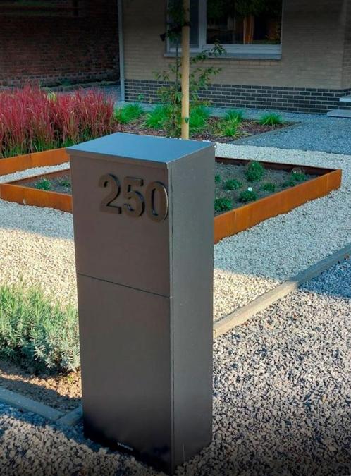 Logixbox - Pakketbrievenbus - Trendybox - Achteruitname, Tuin en Terras, Brievenbussen, Nieuw, Staande brievenbus, Staal, Ophalen of Verzenden