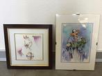 2 kleine Clown schilderijtjes, Antiek en Kunst, Kunst | Schilderijen | Klassiek, Ophalen of Verzenden