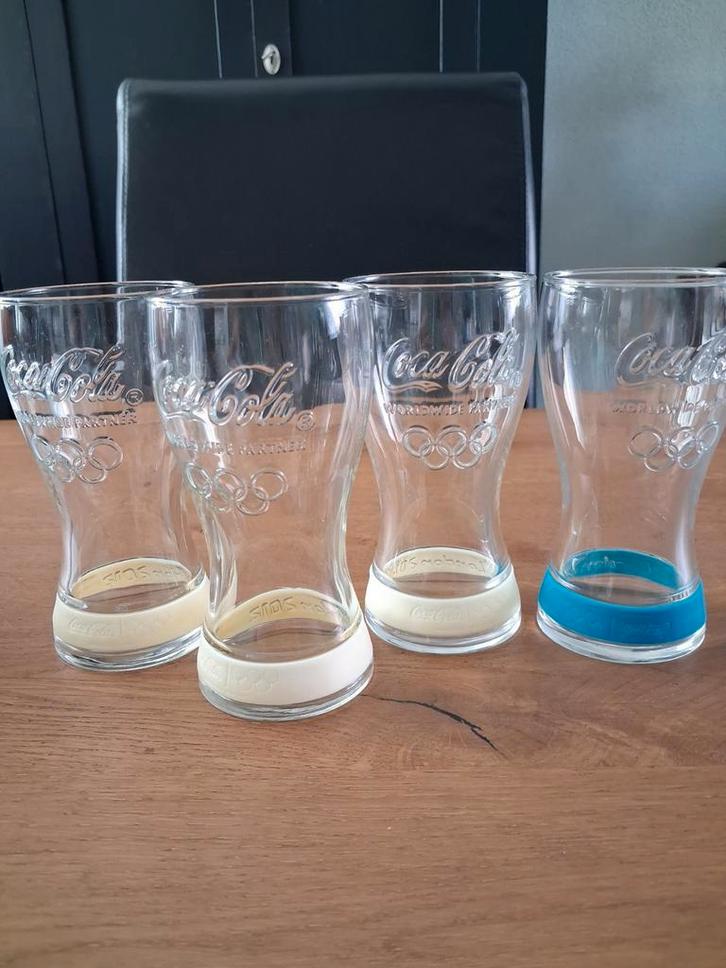 4 McDonald's  Coca Cola glazen -Olympische spelen London, Verzamelen, Glas en Borrelglaasjes, Zo goed als nieuw, Frisdrankglas