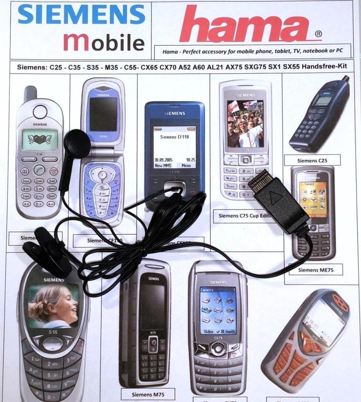 Hama Siemens Portable Basic Hands Free Kit C25 C35 S35 M35, Telecommunicatie, Mobiele telefoons | Oordopjes, Nieuw, In gehoorgang (in-ear)