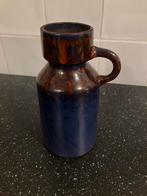 Vintage blauw rode vaas met handvat, Gebruikt, 50 tot 75 cm, Blauw, Aardewerk of Porselein