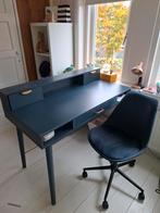 Bureau donkerblauw incl. stoel, Huis en Inrichting, Bureaus, Ophalen, Gebruikt