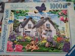 Ravensburger Puzzel - Delphinium Cottage - 1000 stukjes, Ophalen of Verzenden, 500 t/m 1500 stukjes, Gebruikt, Legpuzzel
