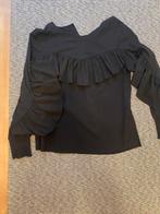 Zwarte ruffle blouse maat M, Maat 38/40 (M), Ophalen of Verzenden, Onbekend, Zo goed als nieuw