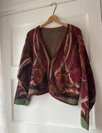 Vintage retro 80's jacquard patronen bolero vest XL 42 44, Maat 42/44 (L), Vintage, Ophalen of Verzenden, Zo goed als nieuw