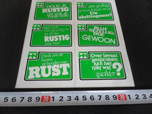 sticker set Rustig Rust Gewoon  Lawaai, Verzamelen, Stickers, Zo goed als nieuw, Bedrijf of Vereniging, Ophalen