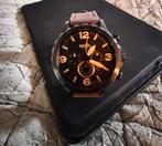 Fossil Herenhorloge met Leren Band, Overige merken, Staal, Polshorloge, Ophalen of Verzenden