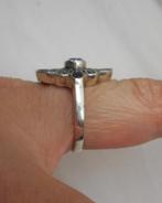 zilveren vintage ring met stenen maat 17.25 nr.532, Verzenden, Zo goed als nieuw, 17 tot 18, Dame