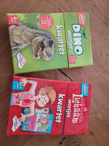 2 Kwartetspellen: Dino's & Menselijk Lichaam beschikbaar voor biedingen