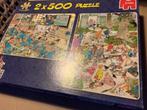 Jan van Haasteren puzzel, 2x 500 st; Pee Tree New Cadet Trai, Ophalen of Verzenden, 500 t/m 1500 stukjes, Zo goed als nieuw, Legpuzzel