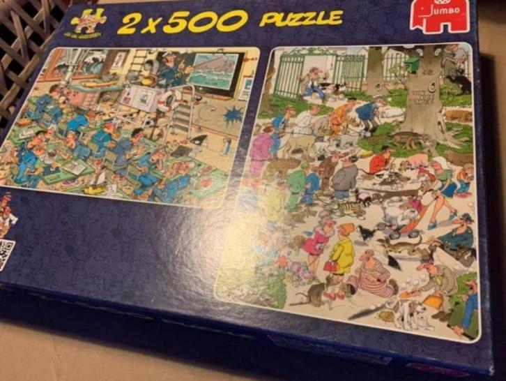 Jan van Haasteren puzzel, 2x 500 st; Pee Tree New Cadet Trai, Hobby en Vrije tijd, Denksport en Puzzels, Zo goed als nieuw, Legpuzzel