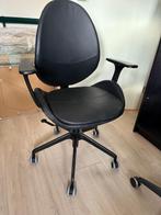 Bureaustoel IKEA Hattefjall ( leer), Huis en Inrichting, Bureaustoelen, Ophalen, Zwart, Zo goed als nieuw, Bureaustoel