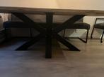 Mooie moderne eethoek (tafel + 4 stoelen + 1 bank) te koop, Huis en Inrichting, Tafels | Eettafels, Ophalen, Gebruikt, Teakhout