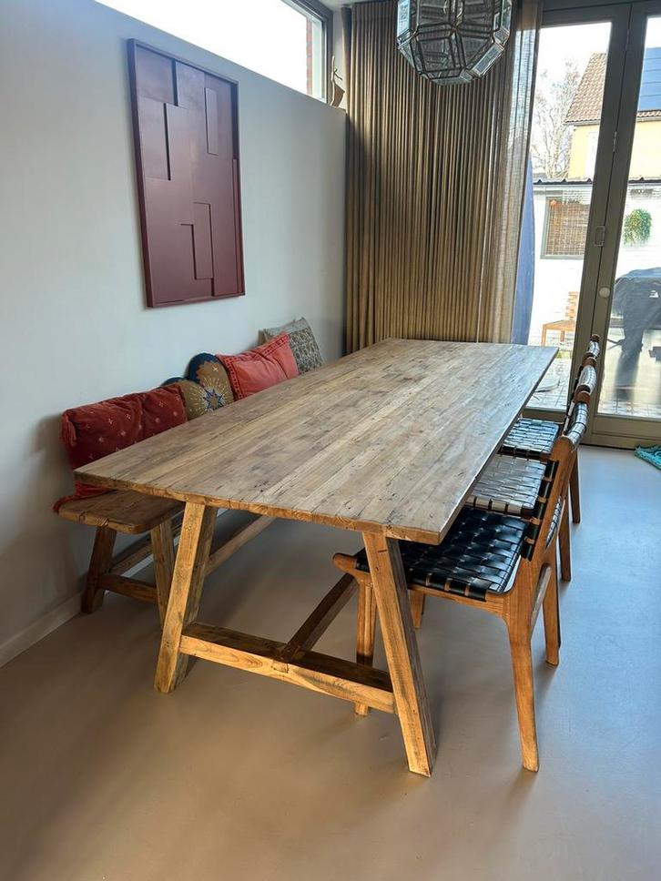 Complete eetkamerset Ibiza Outdoor Teak hout, Huis en Inrichting, Complete eetkamers, Zo goed als nieuw, 4 tot 6 stoelen, Ophalen of Verzenden