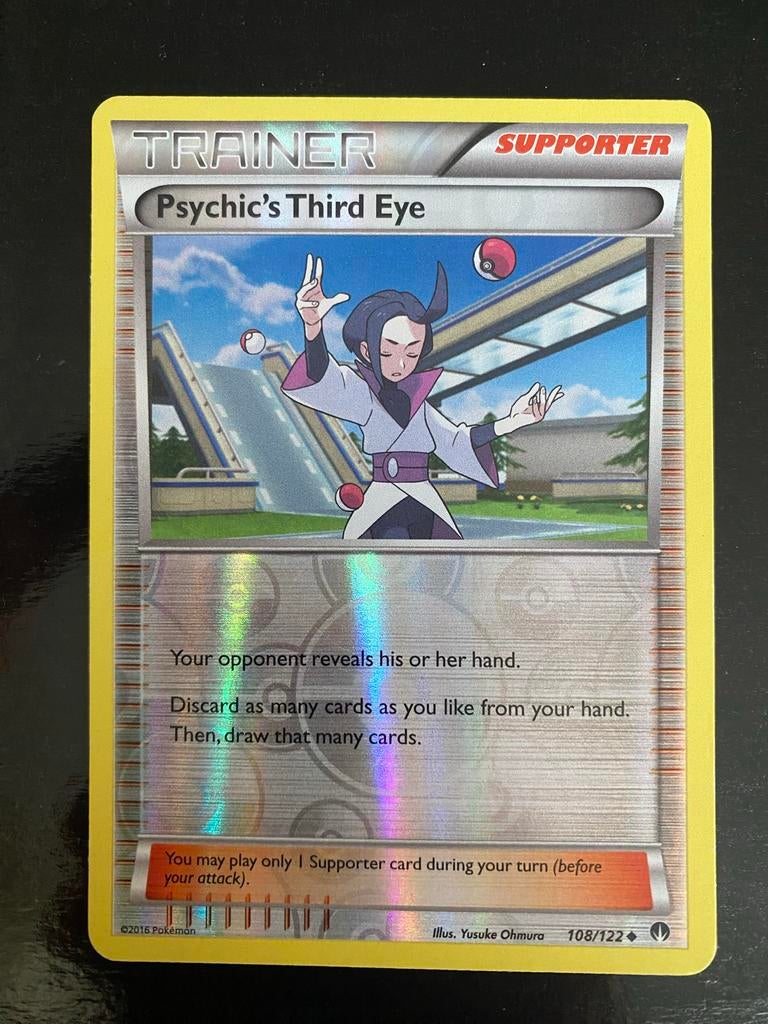 Psychic's Third Eye Rev. Holo Pokémon XY Breakpoint 2016, Ophalen of Verzenden, Zo goed als nieuw, Losse kaart, Foil