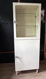 Oude industriële medicijnkast/ dokterskast / ziekhuiskast, Ophalen, Gebruikt, 50 tot 100 cm, Glas
