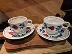 Boerenbont servies - kop en schotels, Ophalen of Verzenden, Zo goed als nieuw, Kop(pen) en/of Schotel(s), Aardewerk