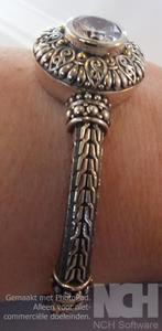 Massief zilveren designerarmband – handgemaakt, Verzenden, Nieuw, Met edelsteen, Zilver