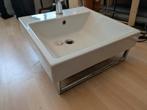 Catalano wastafel met Borma kraan en handdoekhouder, Ophalen of Verzenden, Gebruikt, Steen, Wastafel