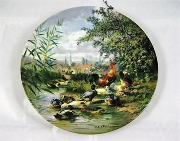 Wandbord Enten und Huhner am Dorfteich - Eenden beschikbaar voor biedingen