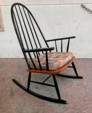 Schommelstoel Vintage Ilmari Tapiovaara Rocking chair 60s. beschikbaar voor biedingen