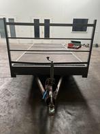 Open aanhanger dubbel as met kopschot/rek, Auto diversen, Aanhangers en Bagagewagens, Ophalen, Gebruikt