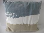 Mood collection kussen blauw/wit/beige 50 x 50 cm, Huis en Inrichting, Ophalen of Verzenden, Blauw, Vierkant