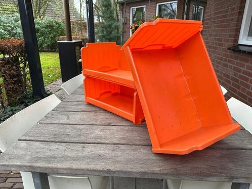 Vintage SENO MAARTENSDIJK Oranje plastic stapelbare Lade's, Verzamelen, Retro, Huis en Inrichting, Ophalen of Verzenden