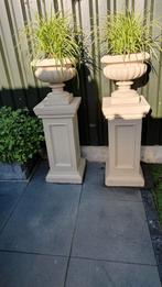 Unieke & sierlijke italiaanse betonnen bloempotten & zuilen, Tuin en Terras, Bloempotten, Ophalen, 40 cm of meer, Rond, Nieuw