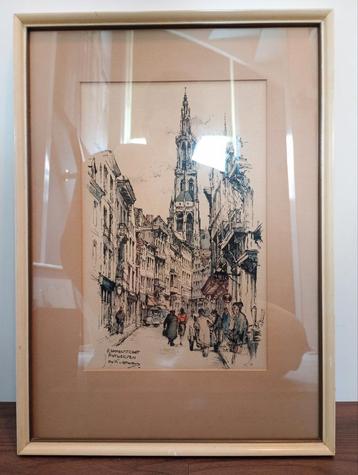 3 Tekeningen/Gravures Ingelijst beschikbaar voor biedingen