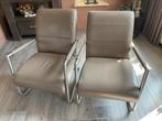 2 MOOIE H.H RELAX FAUTEUILS ( ZAND BEIGE )., Ophalen, Gebruikt, Leer