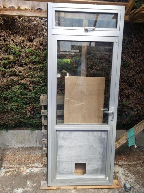 Aluminium deur met bovenlicht 235x92, inbouw 192x82 cm, Tuin en Terras, Tuinhuizen, Gebruikt, Tuinhuis, Overige materialen, Minder dan 250 cm