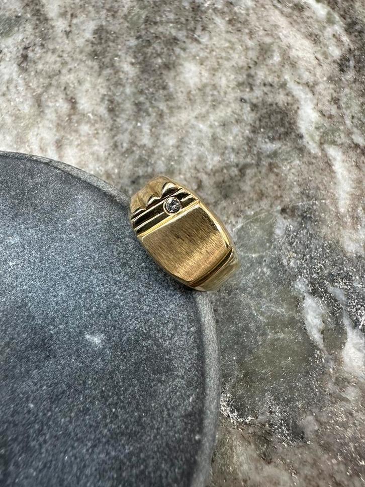 Prachtige 14k gouden zegelring, Sieraden, Tassen en Uiterlijk, Ringen, Nieuw, Heer, 19 tot 20, Goud, Goud, Ophalen of Verzenden