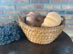 Vintage mand van gevlochten zeegras, Gebruikt, Mand, Rond, Ophalen of Verzenden