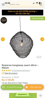 Oosterse Hanglamp Zwart 60cm - Nidum, Huis en Inrichting, Ophalen, Nieuw, Metaal, 50 tot 75 cm