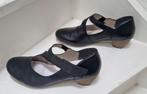 Zwart lederen ballerina met hakje van Rieker maat 36 Nieuw, Zwart, Nieuw, Rieker, Ballerina's