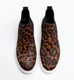 Zara bont laarsjes leren enkellaarsjes met cheetah print 39, Bruin, Zara, Lage of Enkellaarzen, Nieuw