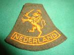 embleem uniform leeuw NL leger oorlog Engels 2e model 1941, Verzenden, Landmacht, Nederland, Embleem of Badge